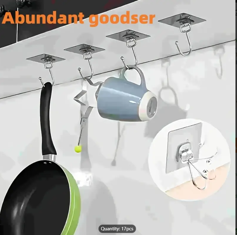 प्लास्टिक स्वयं-चिपकने हुक होल्डर ✅