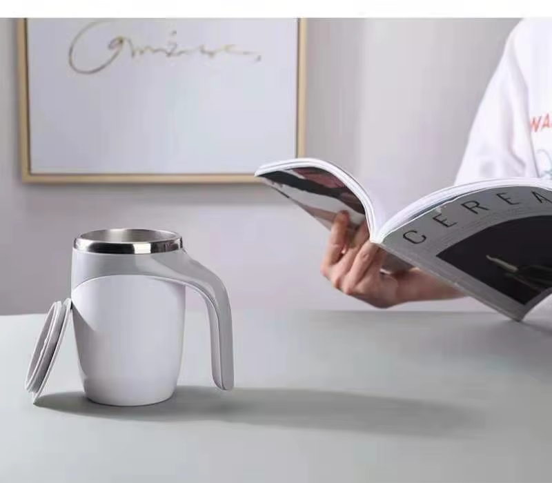 कस्टमाइज्ड अटोमेटिक स्टिरिङ कप मग – रिचार्जेबल पोर्टेबल इलेक्ट्रिक कफी मग, स्टेनलेस स्टिल, म्याग्नेटिक रोटेटिङ मिक्सिङ