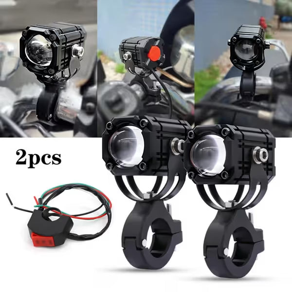 🏍️ Universal Motorcycle LED Spotlights – Dual Beam & All-Weather Waterproof 💡