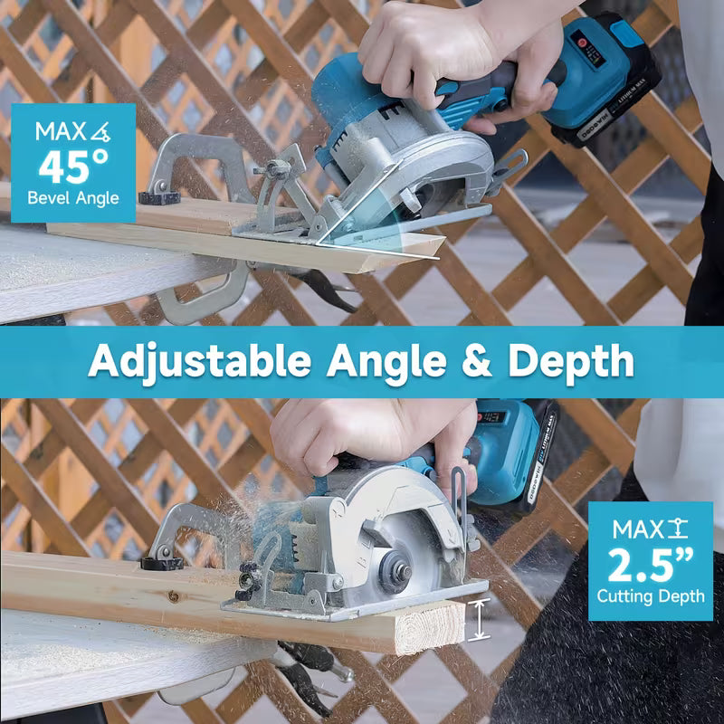 Brushless Circular Saw Kit, 21V, 1 Batteries, Charger And Saw Blades Included