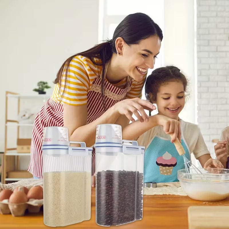 हावाबन्द खाना भण्डारण कन्टेनर (मापन कपसहित) ✅