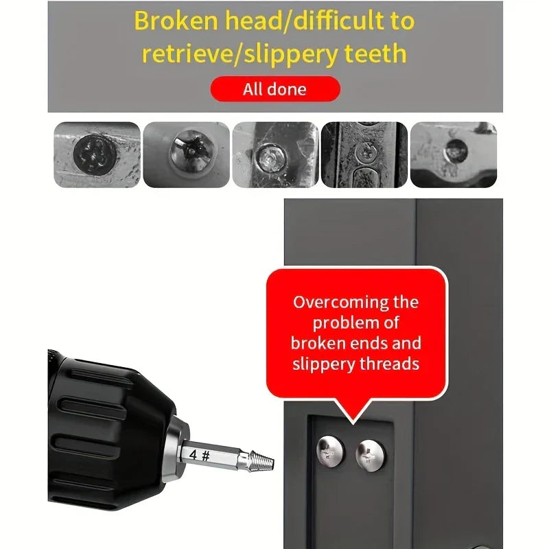 ५ वटा बिग्रिएका स्क्रू निकाल्ने ड्रिलहरूको सेट" ✅