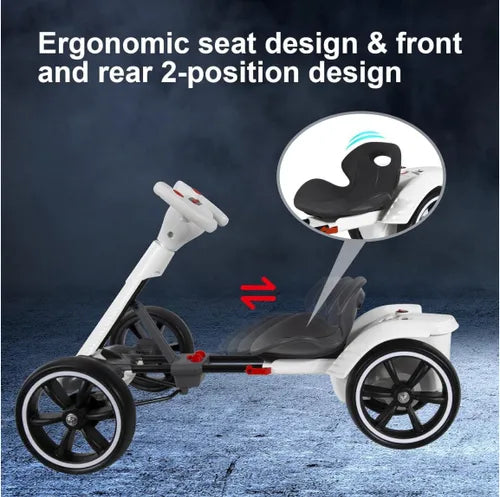 🔥Electric Go Kart for Kids , Foldable 4-Wheel Go Kart W390 Motor, 3H Endurance （With Remote Control）