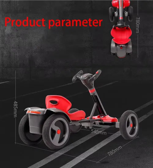 🔥Electric Go Kart for Kids , Foldable 4-Wheel Go Kart W390 Motor, 3H Endurance （With Remote Control）