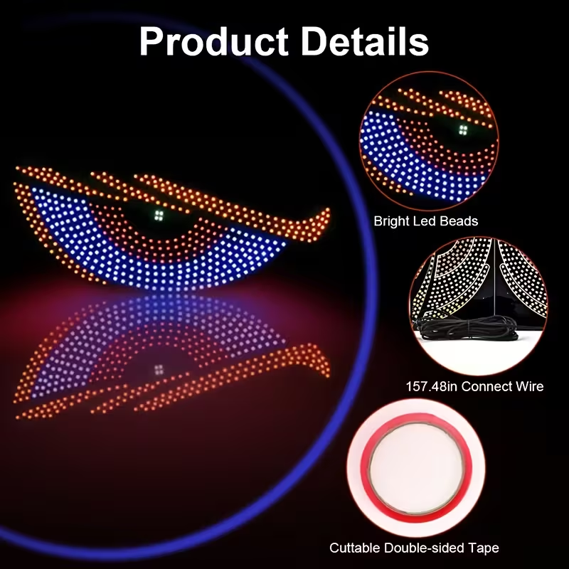 USB डेमोन आइ LED — १६ रंग, प्लग & प्ले, ब्याट्री बिना चल्ने