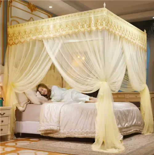 🎁Palace-style foldable mosquito net tent, princess style, square mosquito net with lace trim