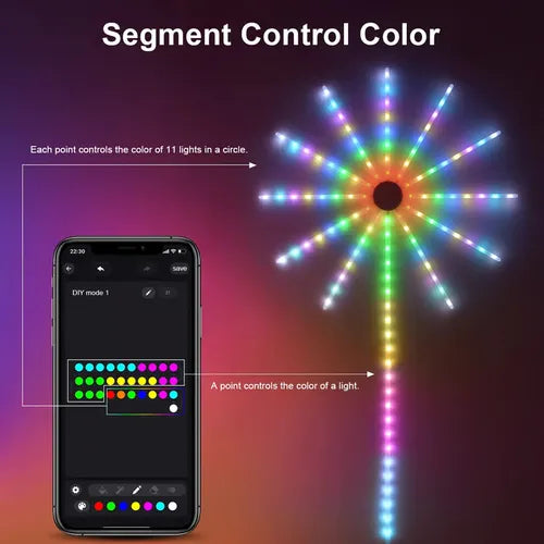 Bluetooth Smart Fireworks Led Light