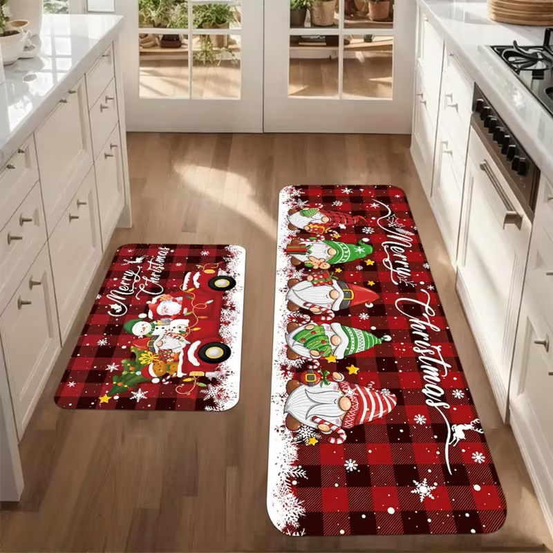 Christmas Mat Set – Holiday Design, Soft & Easy to Clean. Perfect for Home Use & Gifts.