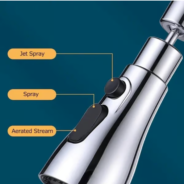 360° Rotatable -3 Function Kitchen Faucet Spray Head