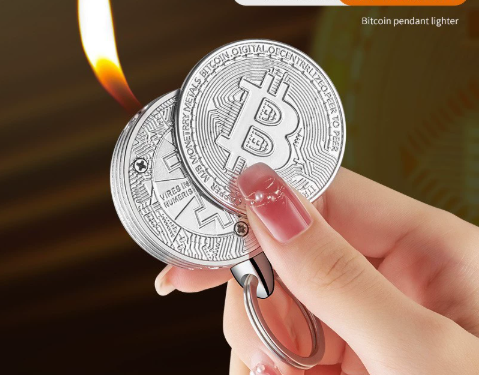 बिटकॉइन आकारको ब्यूटेन लाइटर