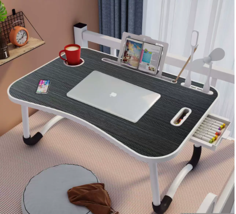 पोर्टेबल ल्यापटप बेड टेबल (कप होल्डरसहित)