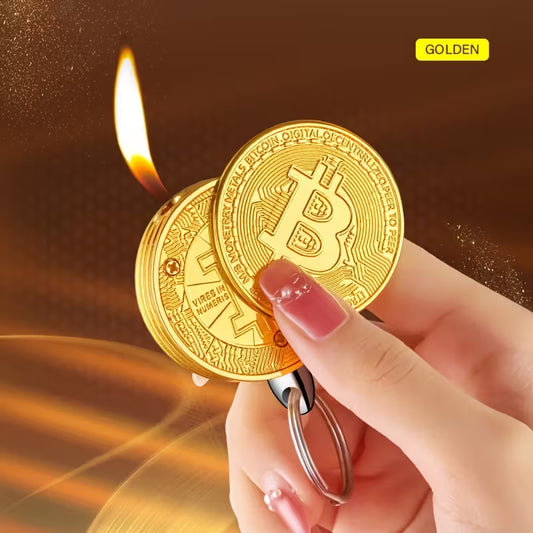 बिटकॉइन आकारको ब्यूटेन लाइटर