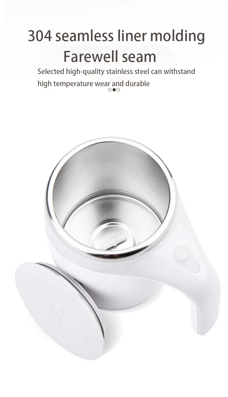 कस्टमाइज्ड अटोमेटिक स्टिरिङ कप मग – रिचार्जेबल पोर्टेबल इलेक्ट्रिक कफी मग, स्टेनलेस स्टिल, म्याग्नेटिक रोटेटिङ मिक्सिङ