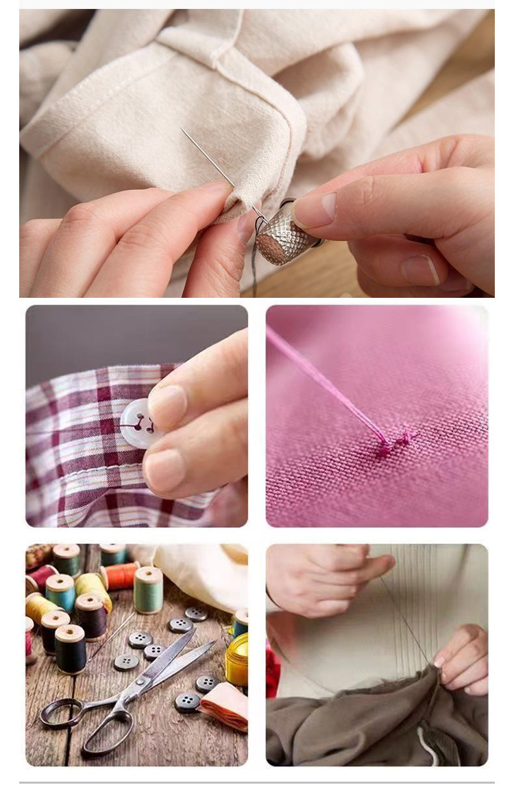 कैंची, सुई, पिन र बहुरङ्गी धागो सहितको पोर्टेबल सबै-इन-वन सिलाइ किट—घर, यात्रा र छिटो मर्मतका लागि कम्प्याक्ट र पूरा सेट।