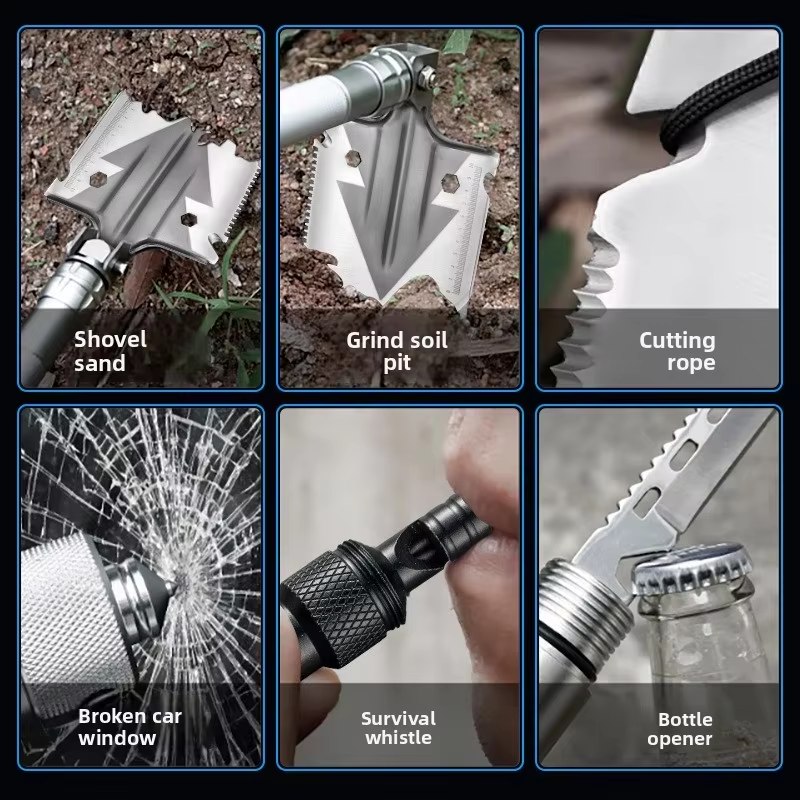 आउटडोर बहुउपयोगी बाक्लो फोल्डेबल सैनिक फावडा (इन्जिनियर शभेल) 🪖⛏️