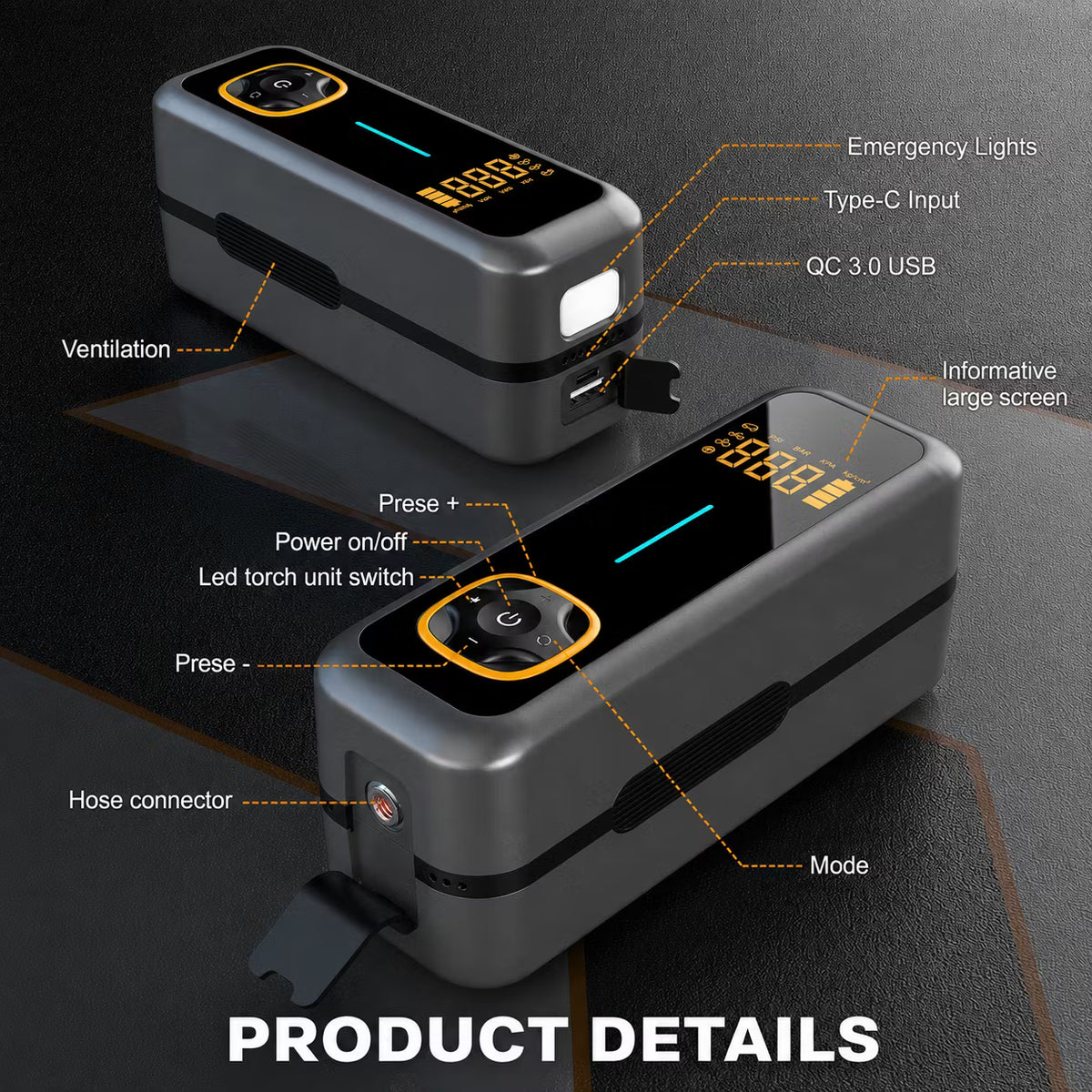 🚗PORTABLE CAR TIRE INFLATOR