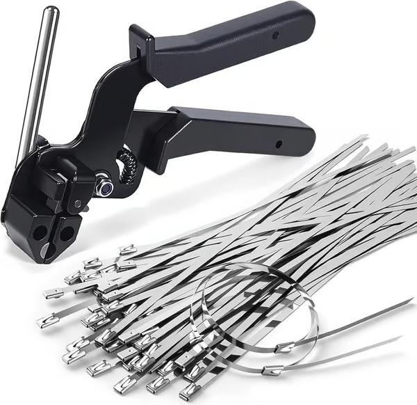 🔥Stainless Steel Cable Tie Gun with Metal Zip Ties（100PC）