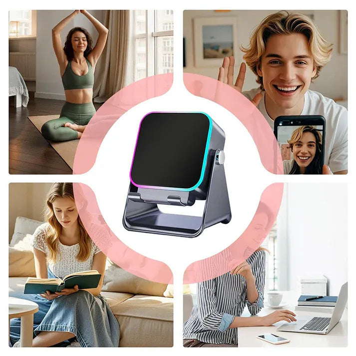 5-in-1 Wireless Induction Bluetooth Speaker with Adjustable Phone Stand