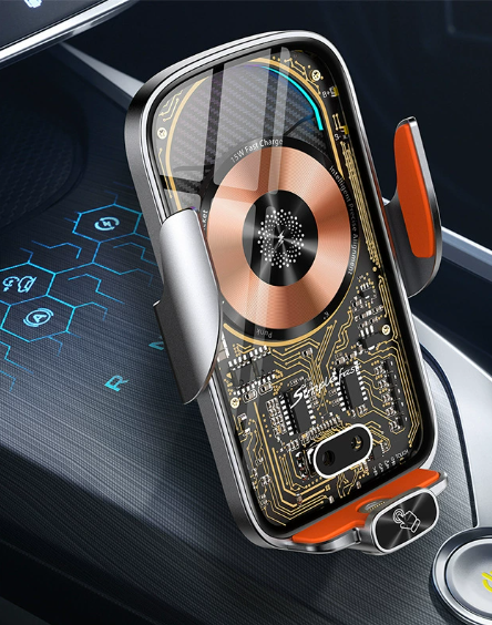 ६६W फास्ट वायरलेस कार चार्जर फोन होल्डर