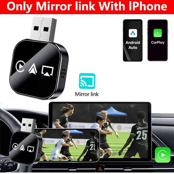 📶 3 in 1 Screen Mirror iOS Phone, wired to wireless Carplay adapter