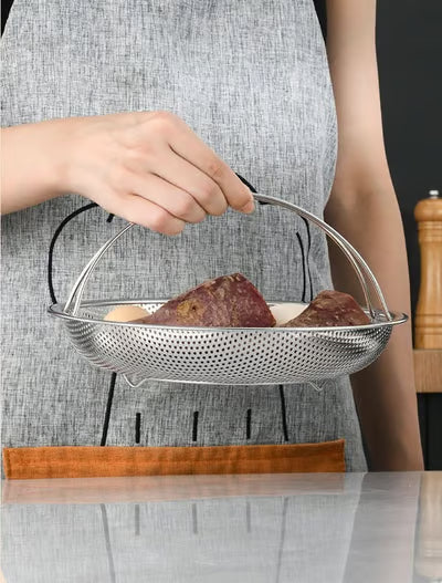 ह्यान्डल सहितको ऑल-इन-वन स्टेनलेस स्टील स्टीमर ✅