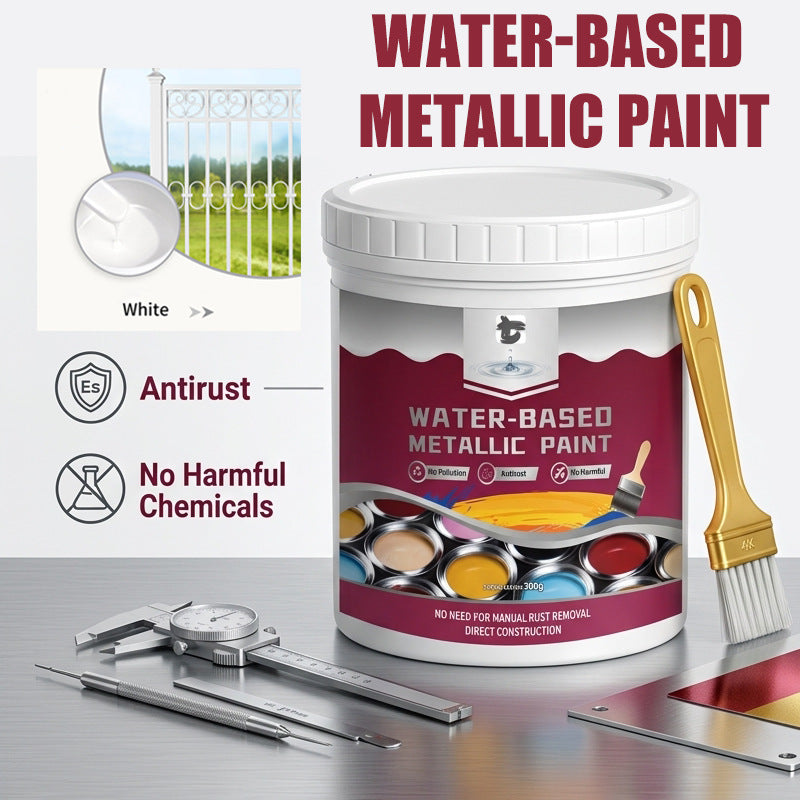 🔥HOT SALE🔥Rust Converter Metallic Paint – One coat stops rust, no sanding, no fumes. Dries to a sleek metal finish. Perfect for garden tools & gates. 🔨🛡️