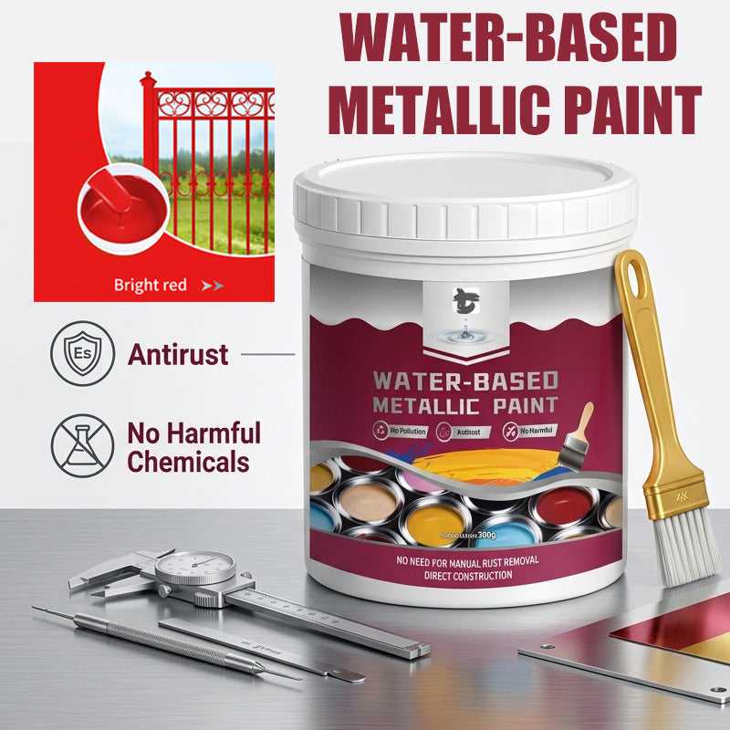 🔥HOT SALE🔥Rust Converter Metallic Paint – One coat stops rust, no sanding, no fumes. Dries to a sleek metal finish. Perfect for garden tools & gates. 🔨🛡️