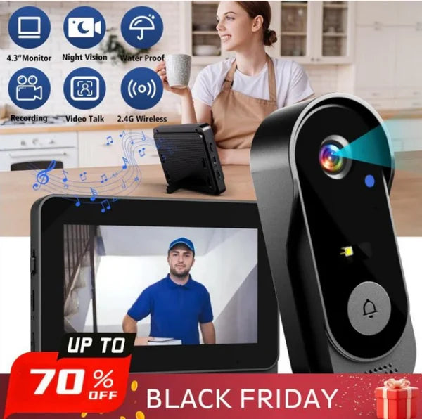 🚪 Wireless Doorbell Camera – 1080P