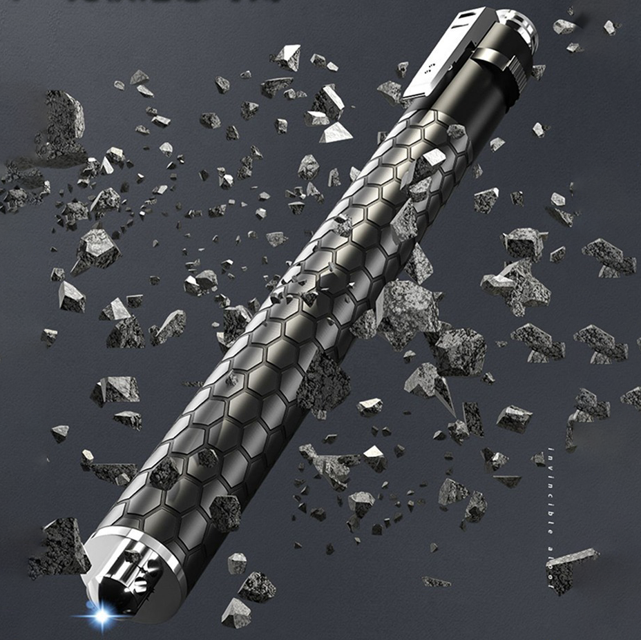 Automatic Spring Expandable Baton – Self-Defense Weapon, Legal Car-Carry Solid Steel Telescopic Stick (3-Section)