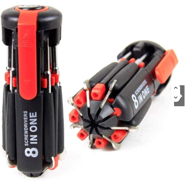 ८-इन-१ स्क्रु ड्राइभर सेट LED बत्ती सहित ✅