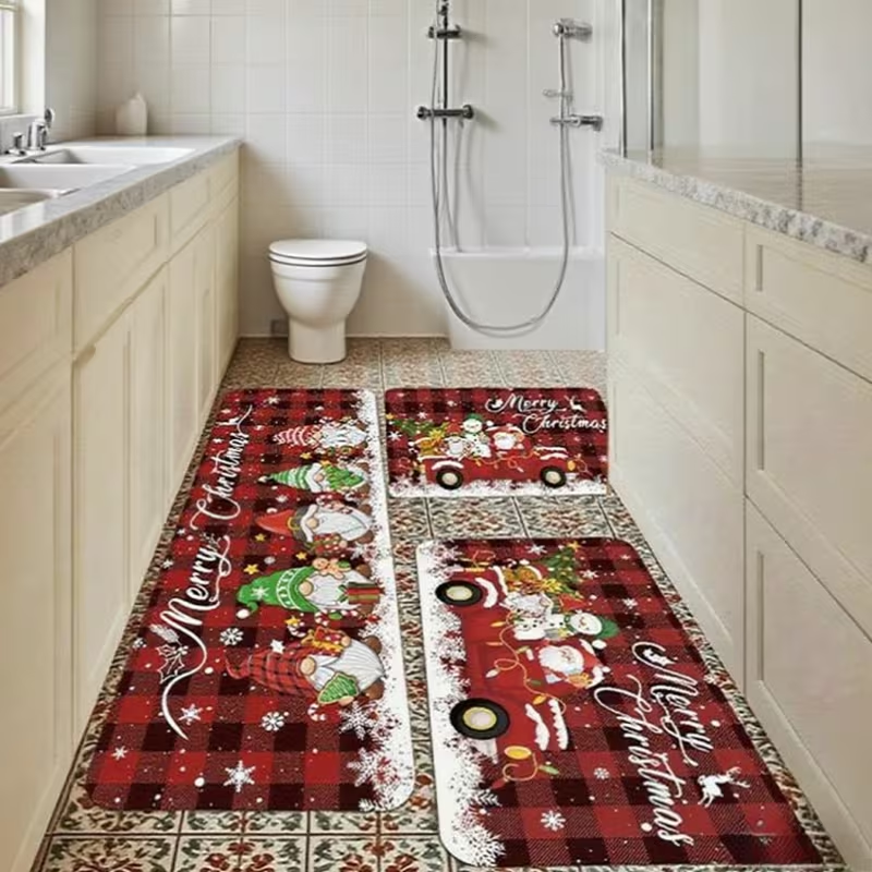Christmas Mat Set – Holiday Design, Soft & Easy to Clean. Perfect for Home Use & Gifts.