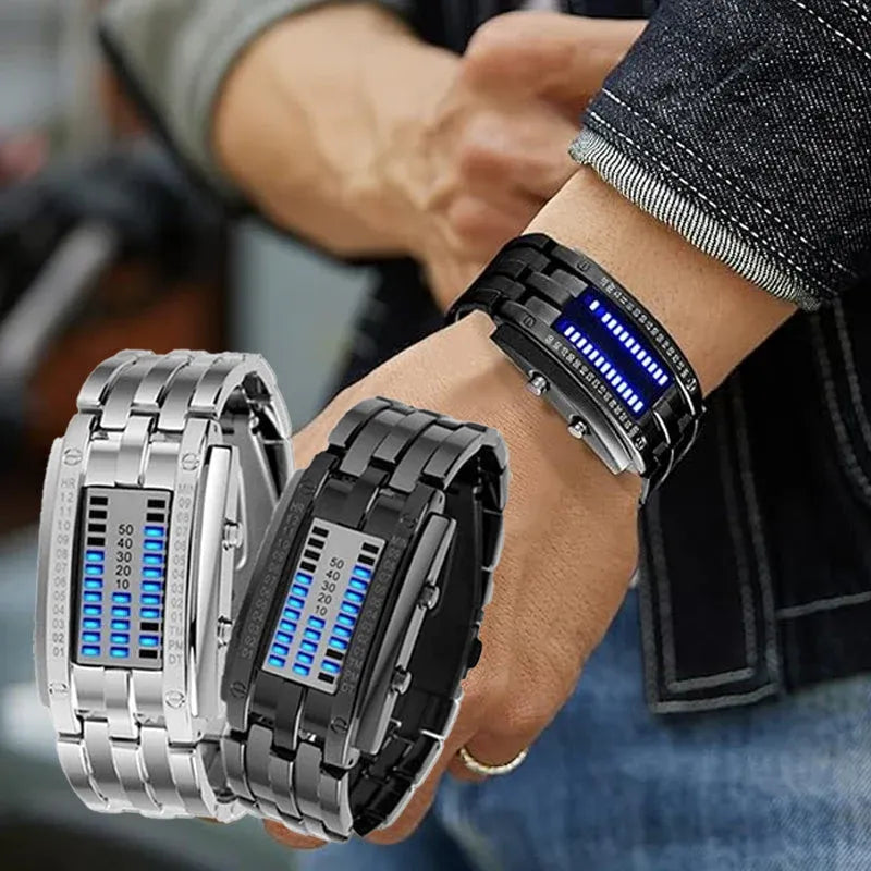 Men's Binary LED Watch