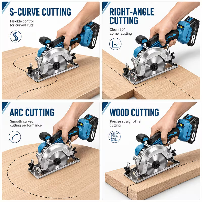 Brushless Circular Saw Kit, 21V, 1 Batteries, Charger And Saw Blades Included