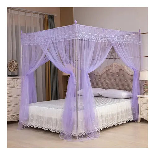 🎁Palace-style foldable mosquito net tent, princess style, square mosquito net with lace trim