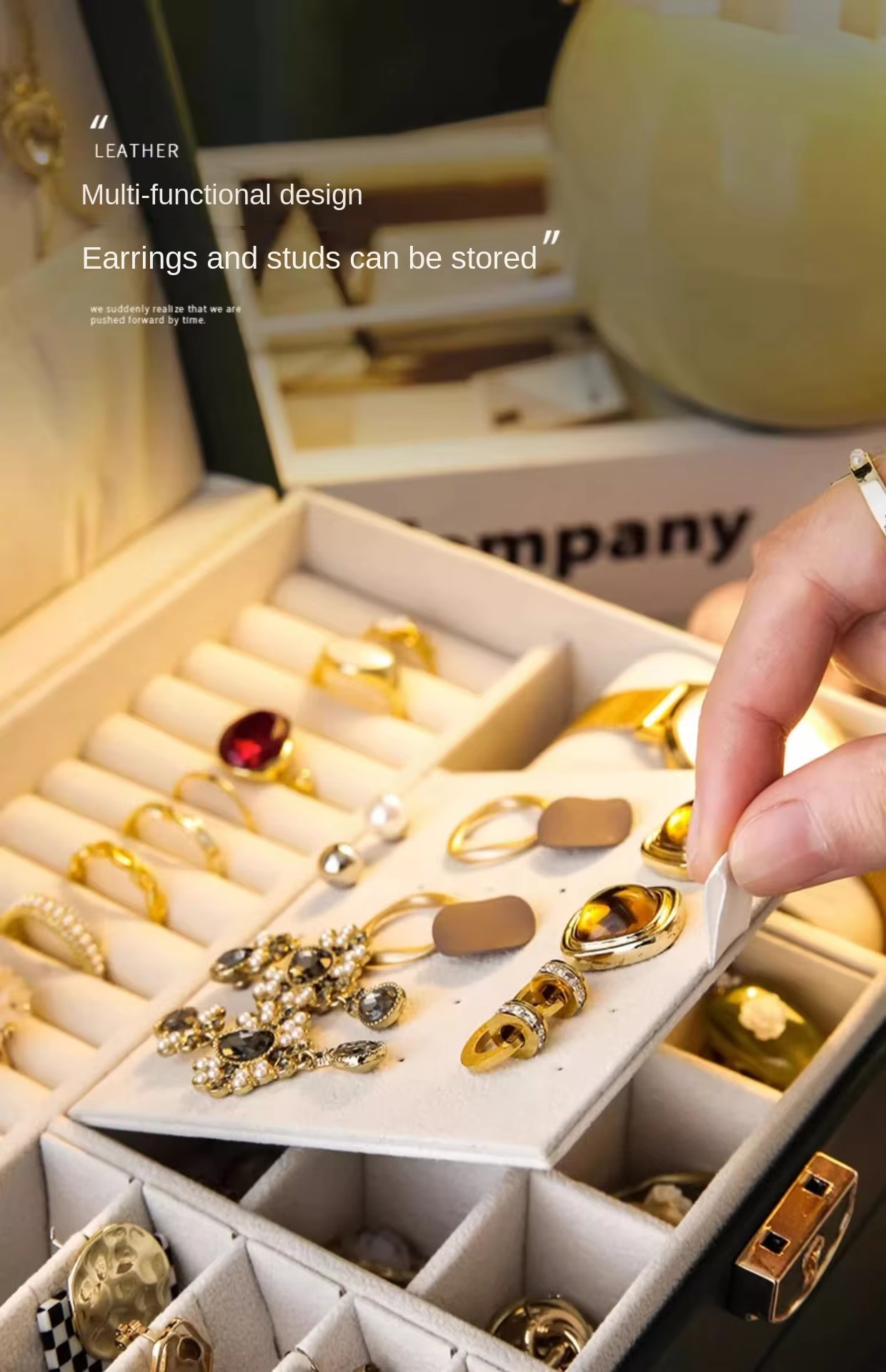 ३-तले ज्वेलरी बक्स — लक हुने ड्रअर, ठूलो भिल्भेट स्टोरेज, आभूषण सुरक्षित राख्ने। आमा र महिलाका लागि उपयुक्त उपहार।