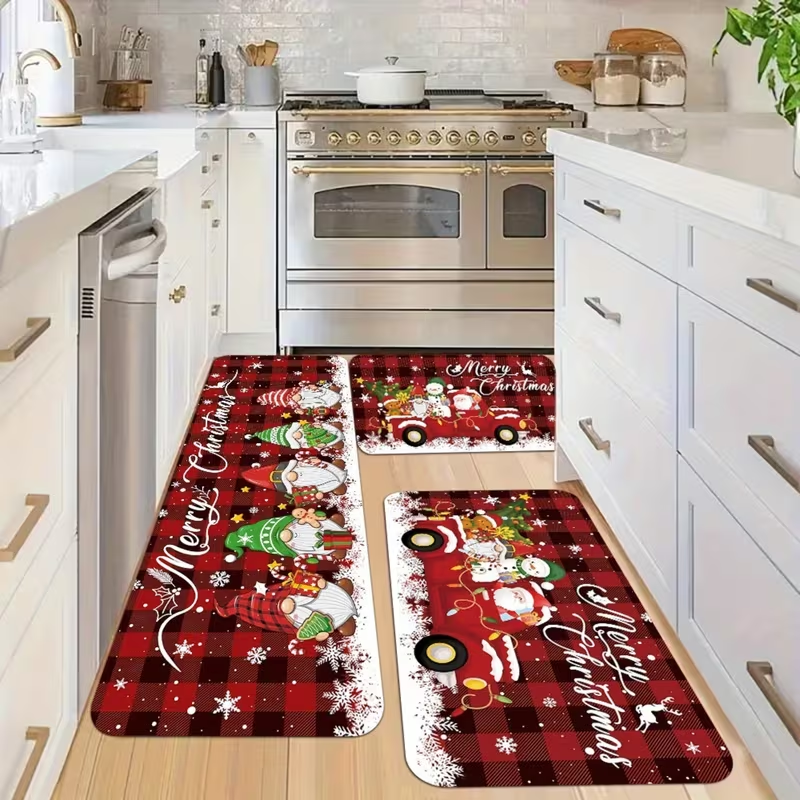 Christmas Mat Set – Holiday Design, Soft & Easy to Clean. Perfect for Home Use & Gifts.