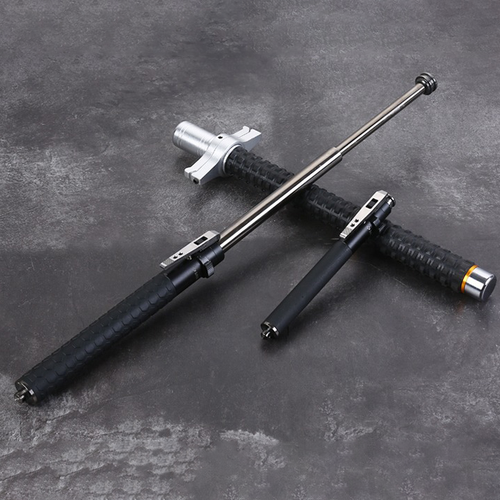 Automatic Spring Expandable Baton – Self-Defense Weapon, Legal Car-Carry Solid Steel Telescopic Stick (3-Section)