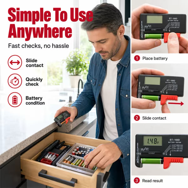 🔋Universal Digital Battery Tester,