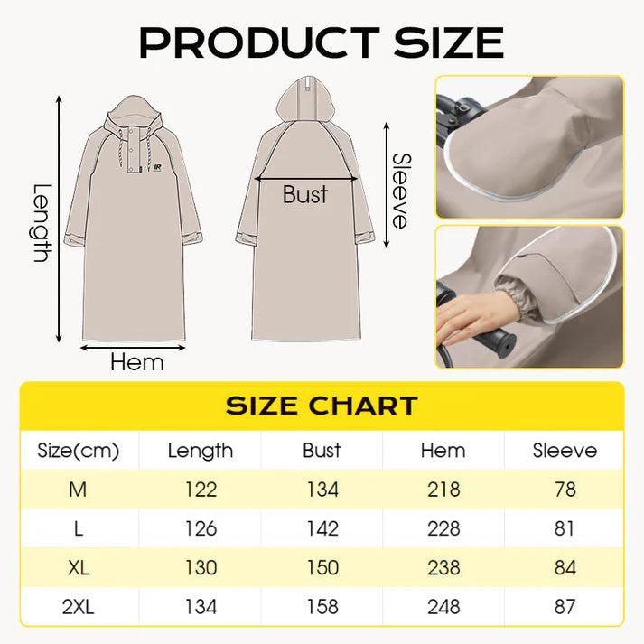 🌧️ युनिसेक्स हुडयुक्त ओभरसाइज्ड इलेक्ट्रिक बाइक वर्षा पोन्चो