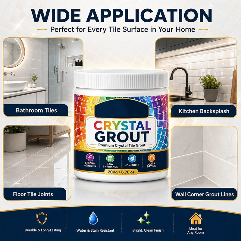 🏠 High-Strength Waterproof Crystal Tile Grout